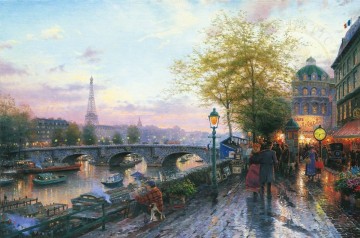 kinkade Painting - Paris Eiffel Tower Thomas Kinkade